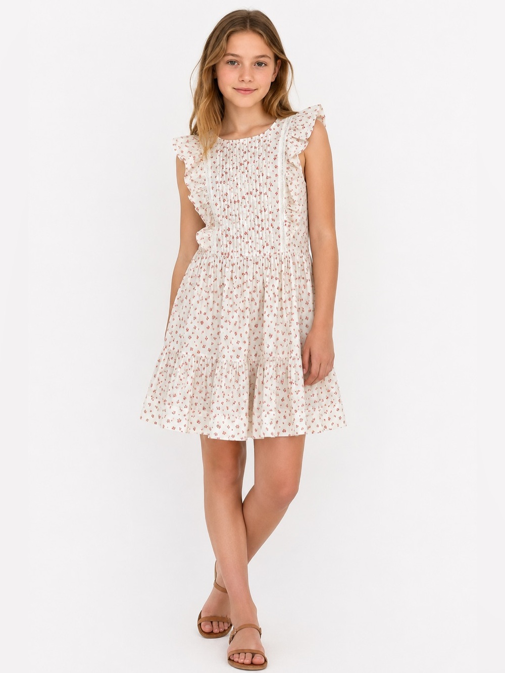 Polo Ralph Lauren Girls Floral Ruffle Dress Size 12 Cottagecore